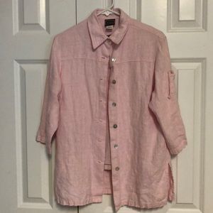 Pink Linen Tank Top and Matching Jacket